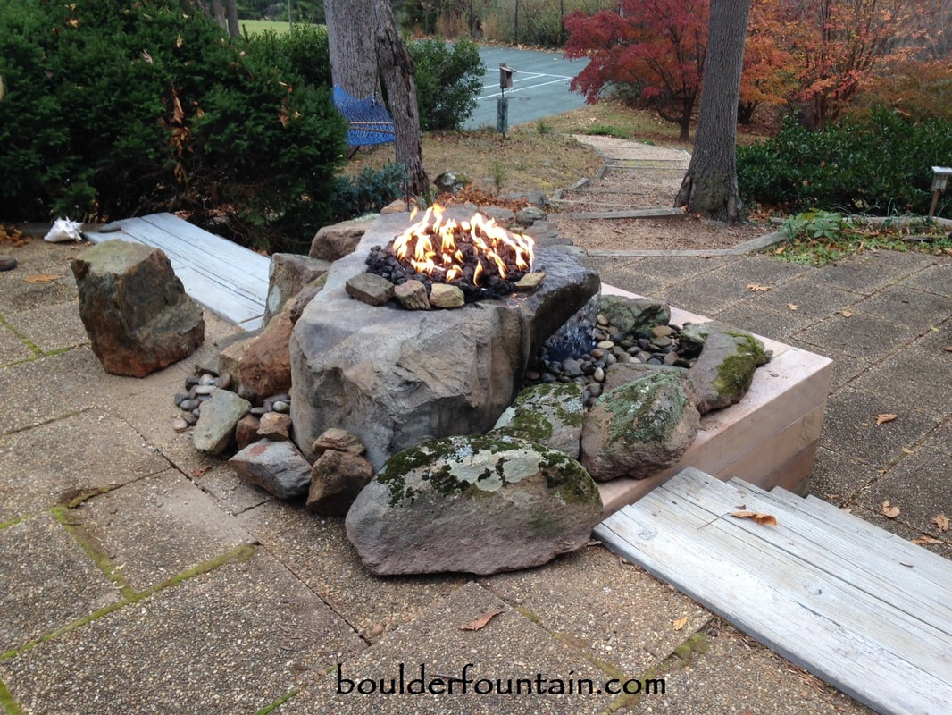 Firepit Fountain - Boulder Fountain