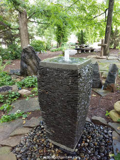 Square Broken Slate Stone Pot Fountain
