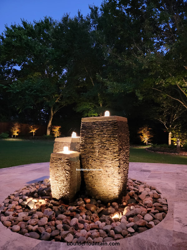 Square Broken Slate Set Of Three Stone