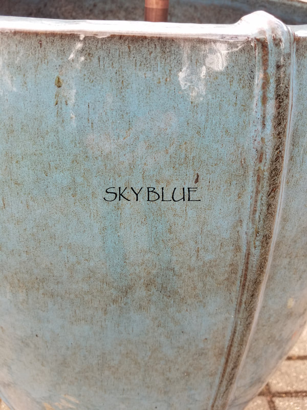 Sky Blue Rib Jar Fountain