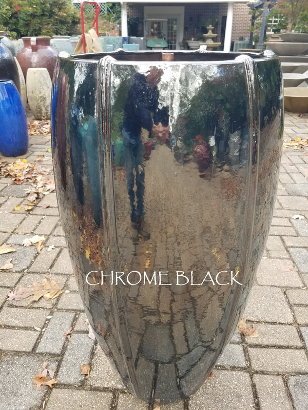 Chrome Black Rib Jar Fountain