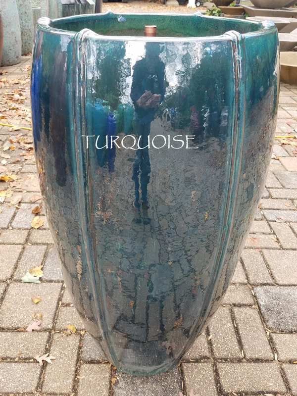 Turquoise Rib Jar Fountain