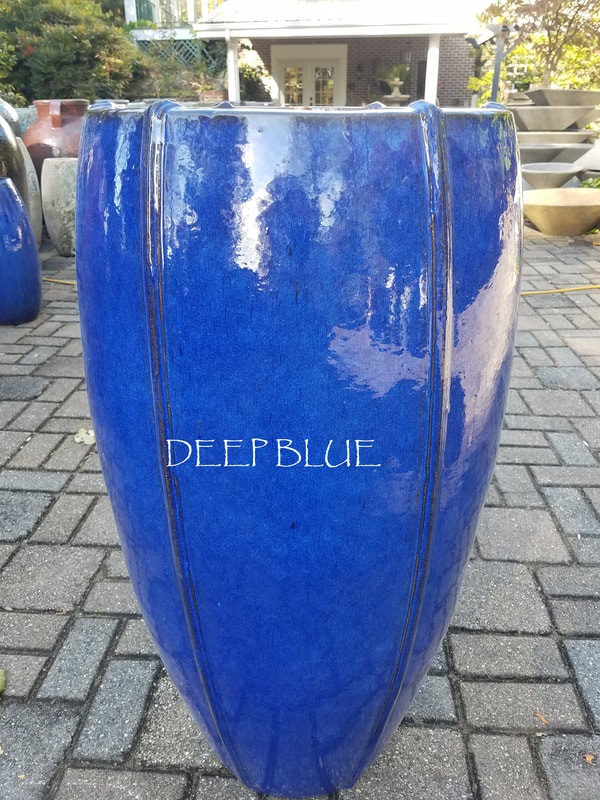 Deep Blue Rib Jar Fountain