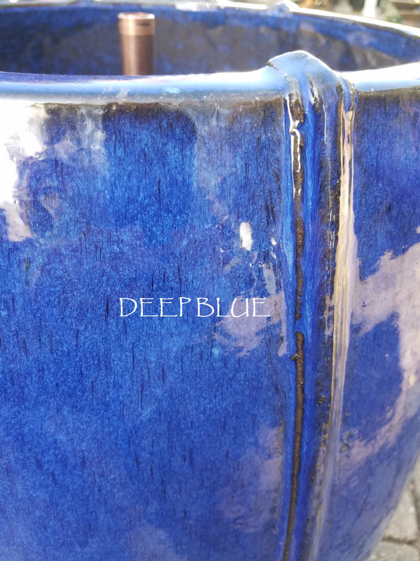 Deep Blue Rib Jar Fountain