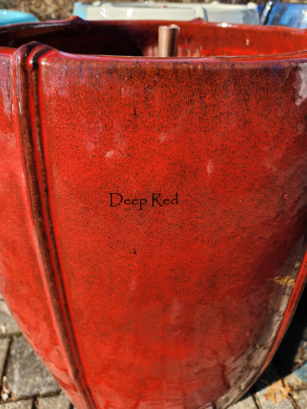 Deep Red Rib Jar Fountain