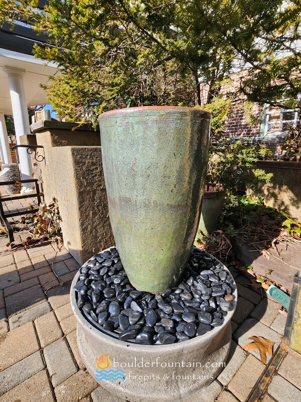 Medium Rustic Sage Green Cone Jar Fountain