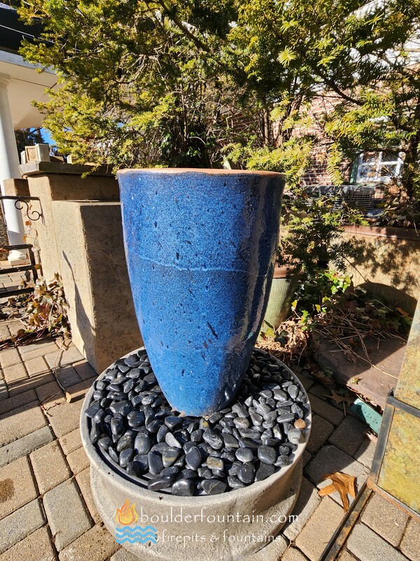 Medium Rustic Blue Cone Jar Fountain