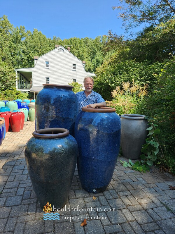 Texas Blue Pot Fountain Set Of Three