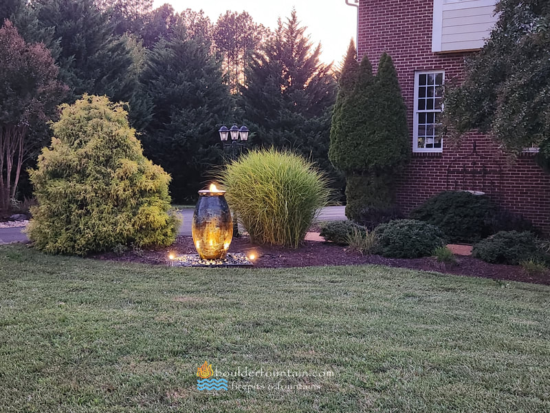 outdoor fountain accent lighting