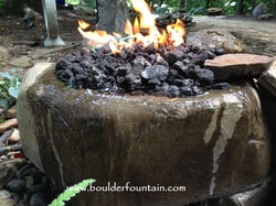 North Carolina Basalt Fire Pit Fountain