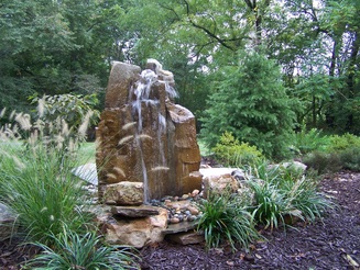 fountain water fountains basalt column bubbling feature garden landscaping outdoor gardens rock boulder bubbler backyard bubblers stones features stone landscape