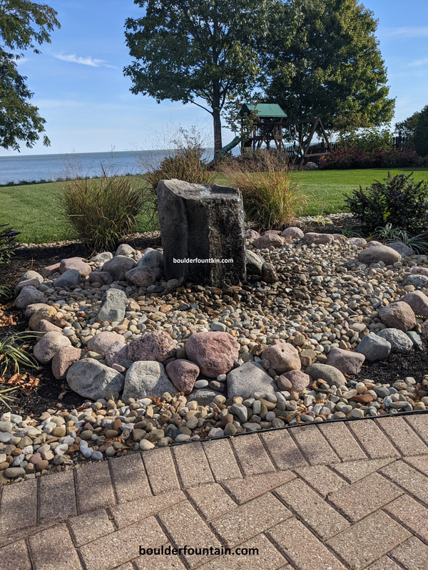 Basalt Birdbath Fountain