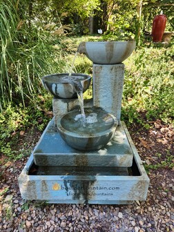 Lightweight Square Three Bowl Fountain