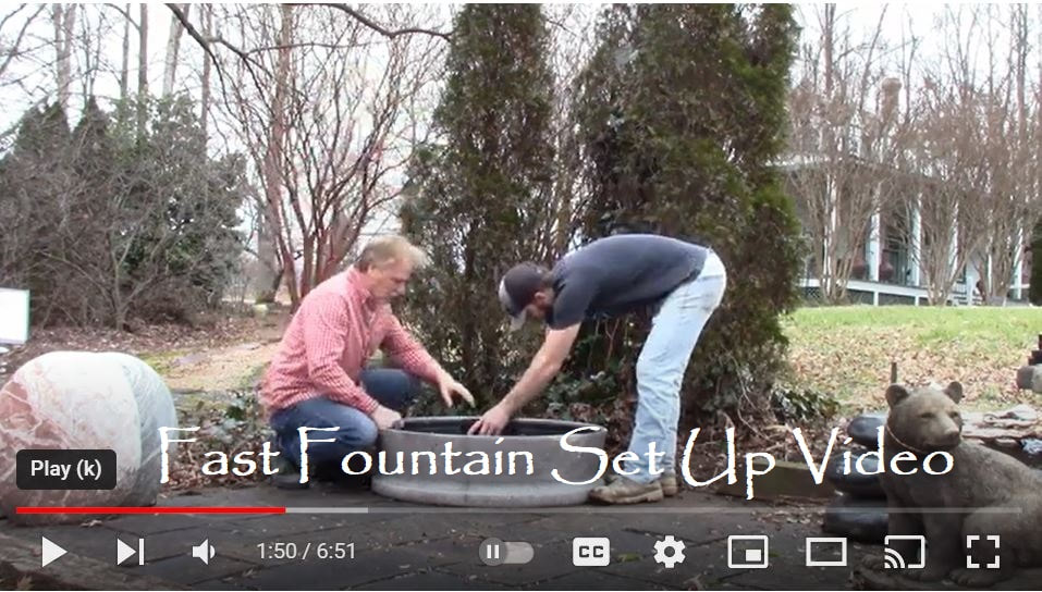 Small Blue Rustic Jar Fountain Set Up