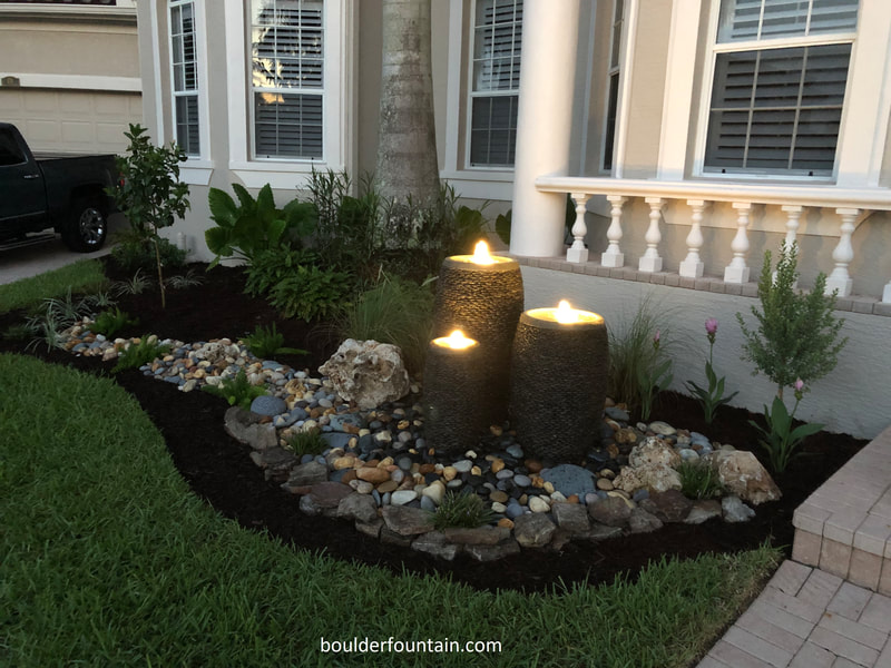 Black Pebble Pot Fountain Set Of Three