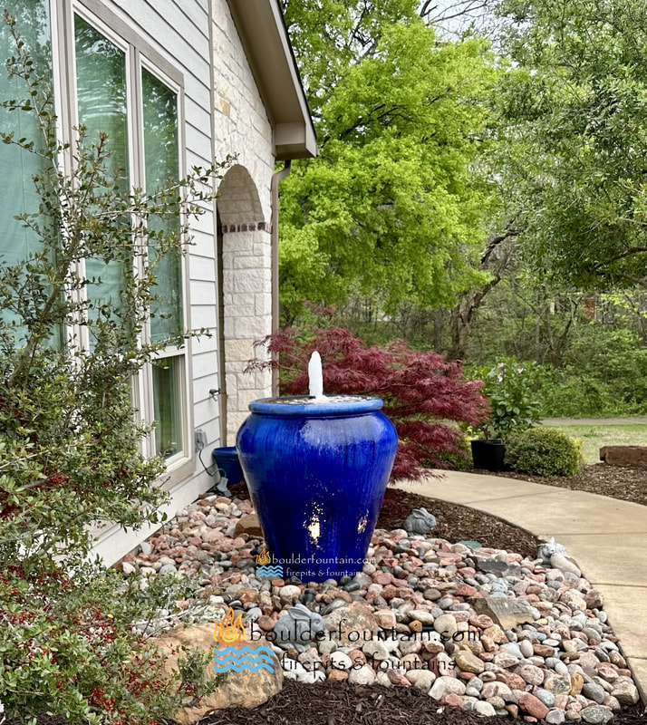 Deep Blue Fat Jar Fountain